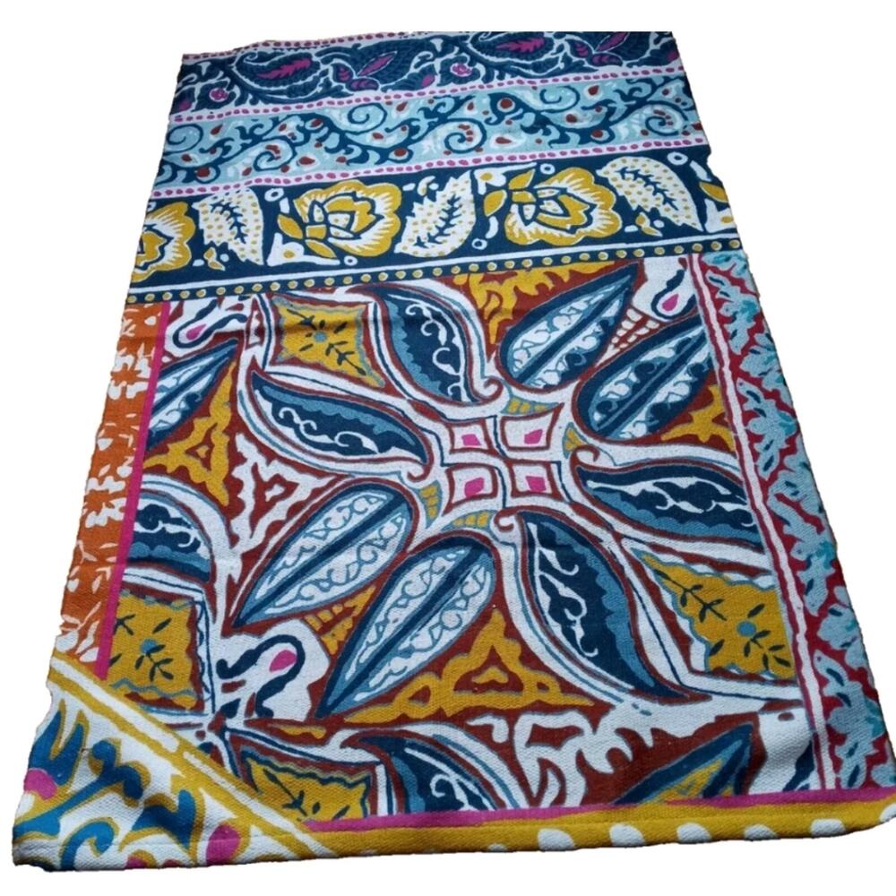 Bohemian Multicolor Floral Throw Blanket